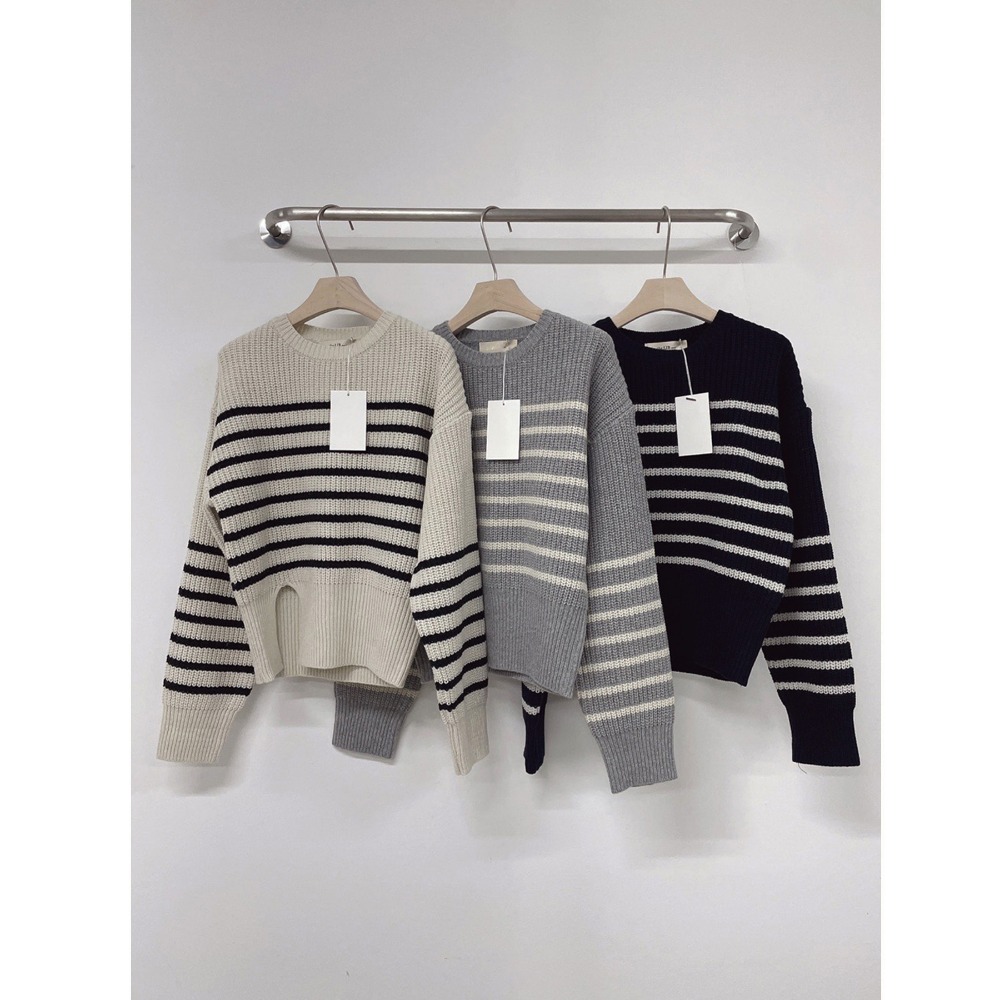 stripe slit knit  (3colors)