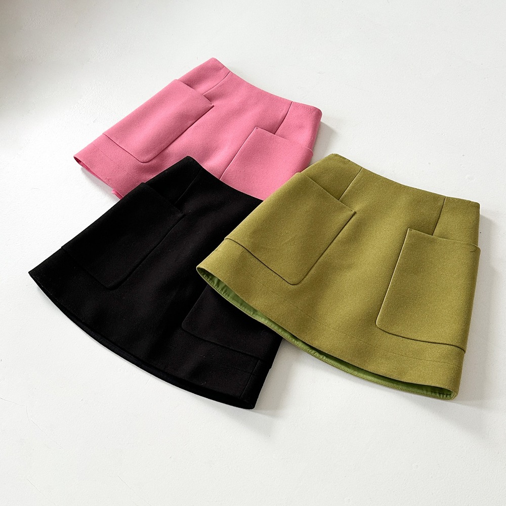[여유수량]A line pocket mini skirt (2colors)