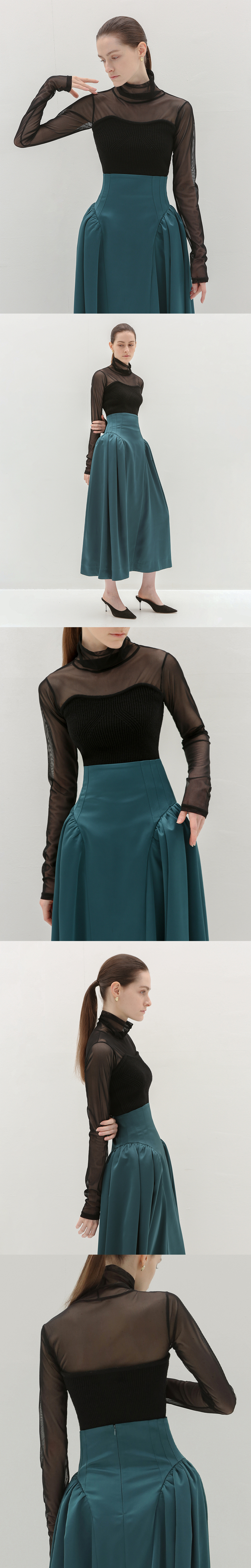 긴 드레스 딥블루 색상 이미지-S3L3